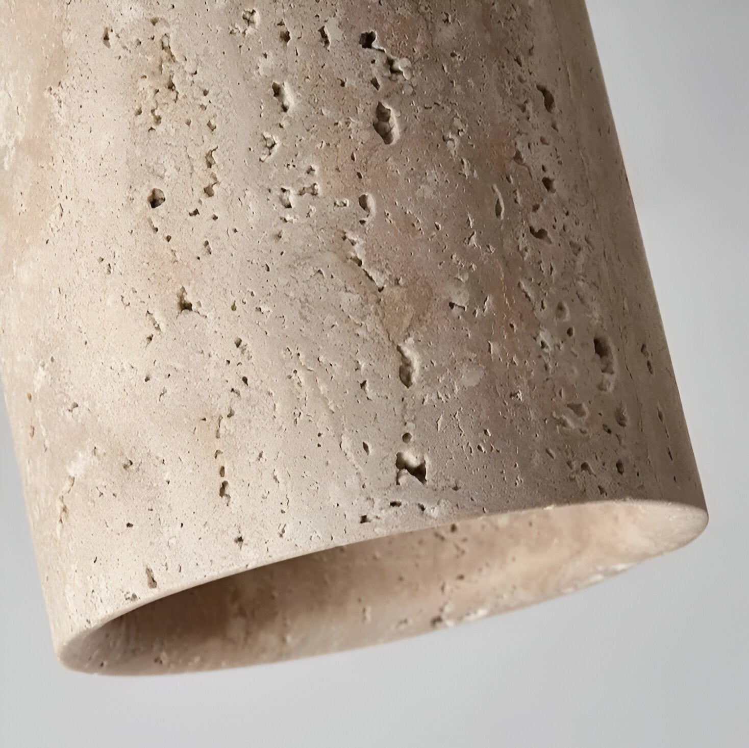 Ceiling Light Travertine Stone 4.3 in Flush Mount Beige Bedroom Kitchen Hallway Ambient Lighting Minimalist Japandi Fixture | Thomler