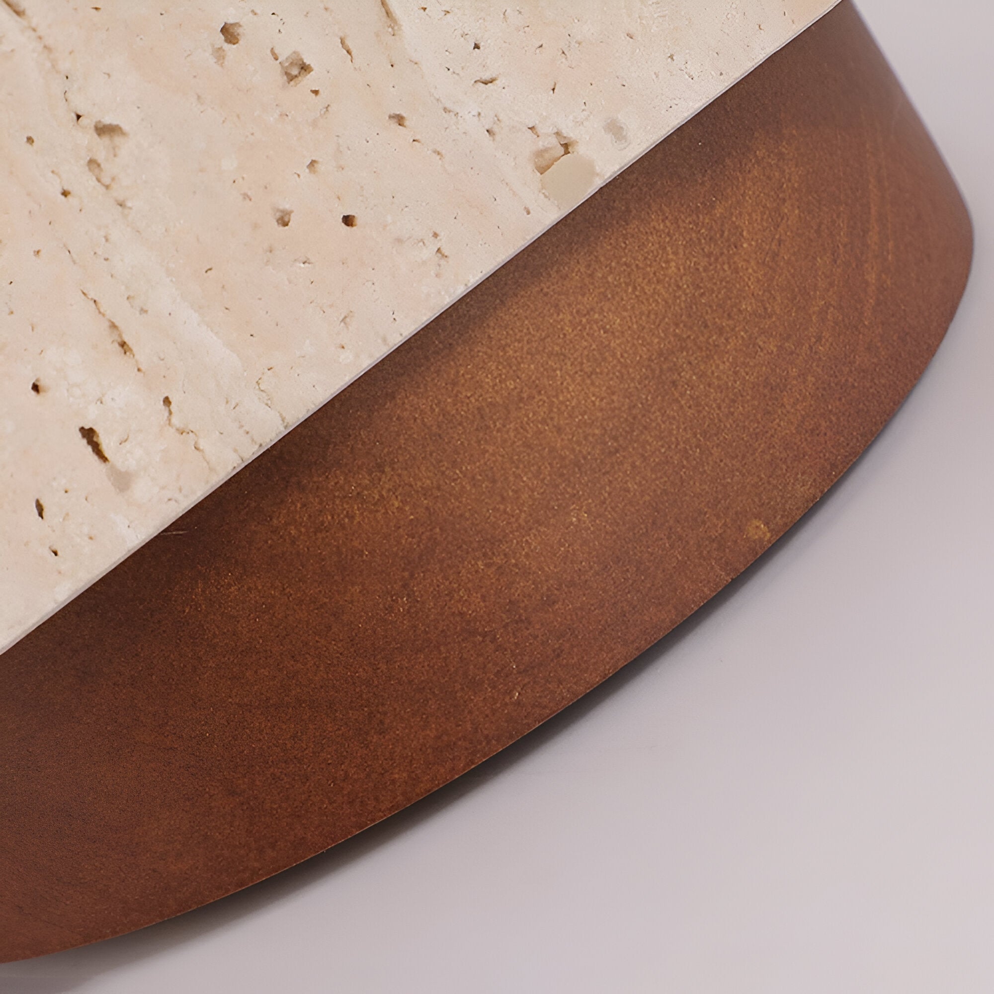 Ceiling Light Travertine Stone 4.3 in Flush Mount Beige Bedroom Kitchen Hallway Ambient Lighting Minimalist Japandi Fixture | Thomler