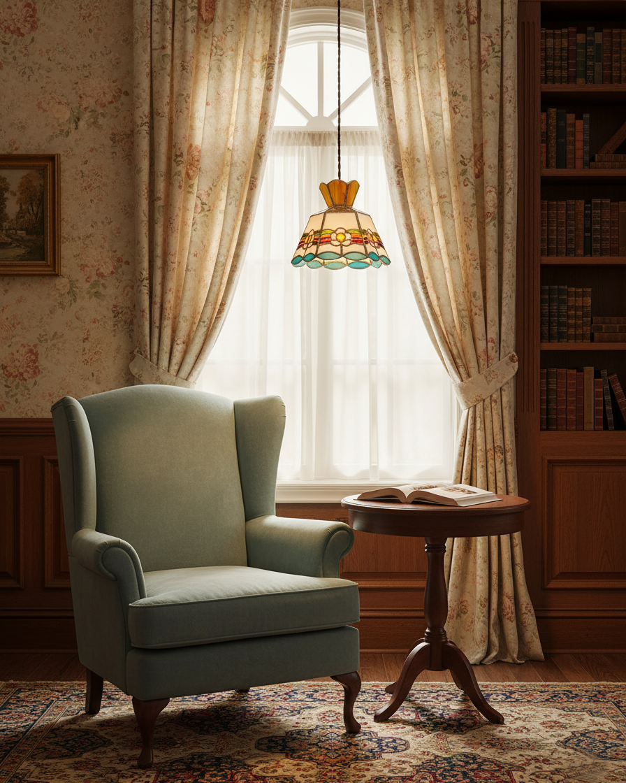 Pendant Light Glass 7.8 in Colorful Dining Room Kitchen Island Hanging Lamp Vintage Style | Thomler