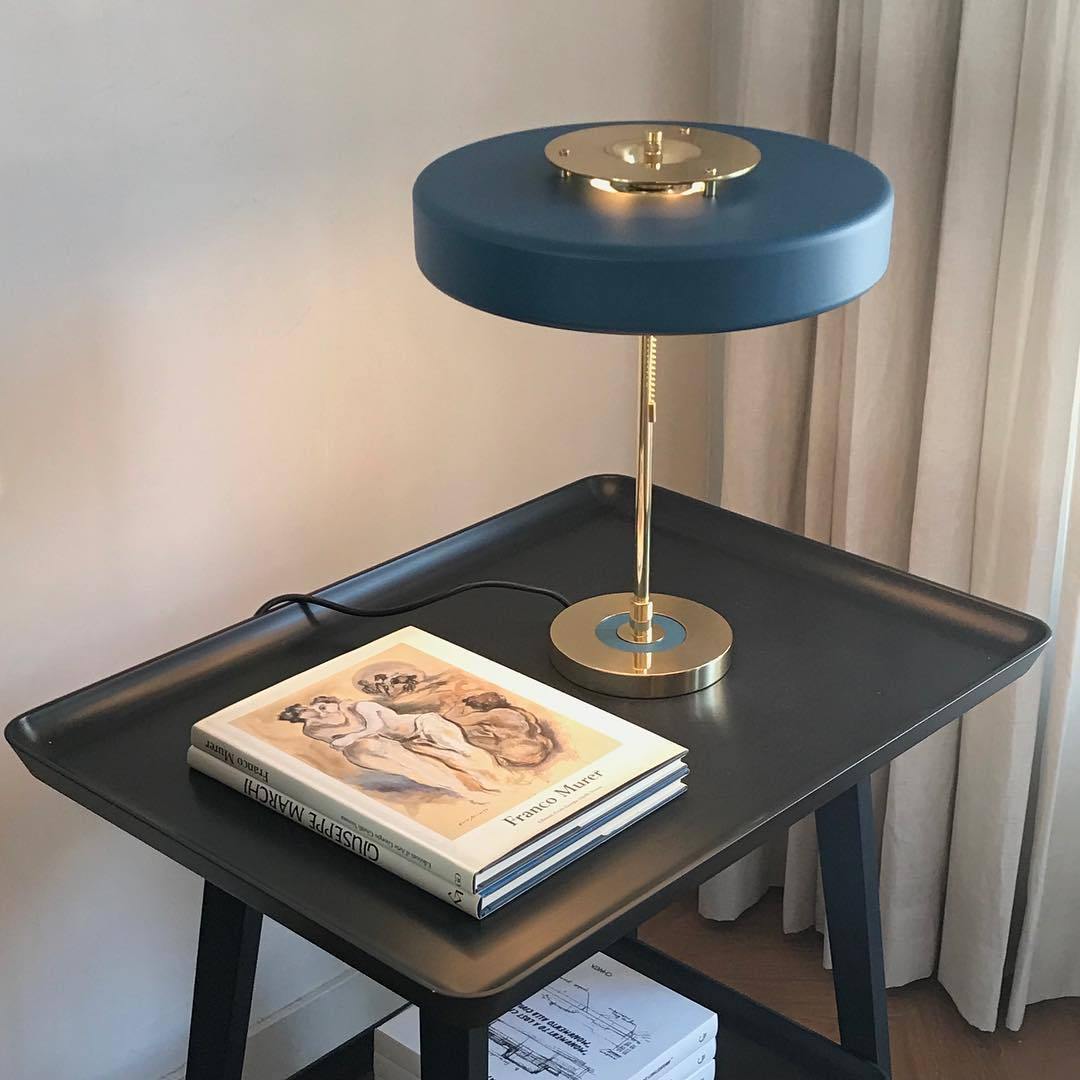 Table Lamp Metal 13.8 in x 18.9 in Acrylic Shade Indoor Desk Nightstand Light | Thomler