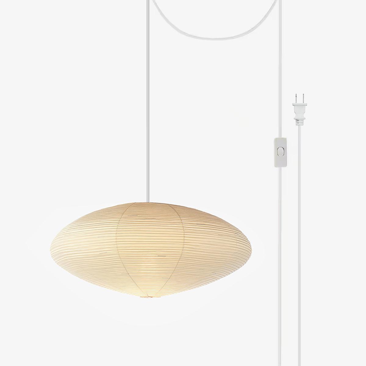 Mulberry Paper Swag Pendant Light 17.7 in x 9.8 in White Indoor Ceiling Hanging Lamp Modern Home Decor Living Room Bedroom | Thomler
