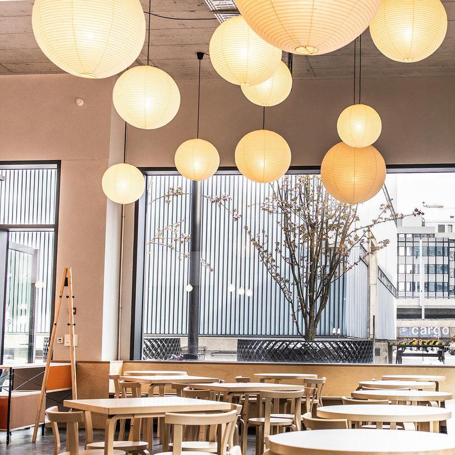 Pendant Lamp Mulberry Paper 15.7 in Adjustable Indoor Ceiling Lighting Modern Dining Room Kitchen Island Hanging Light | Thomler