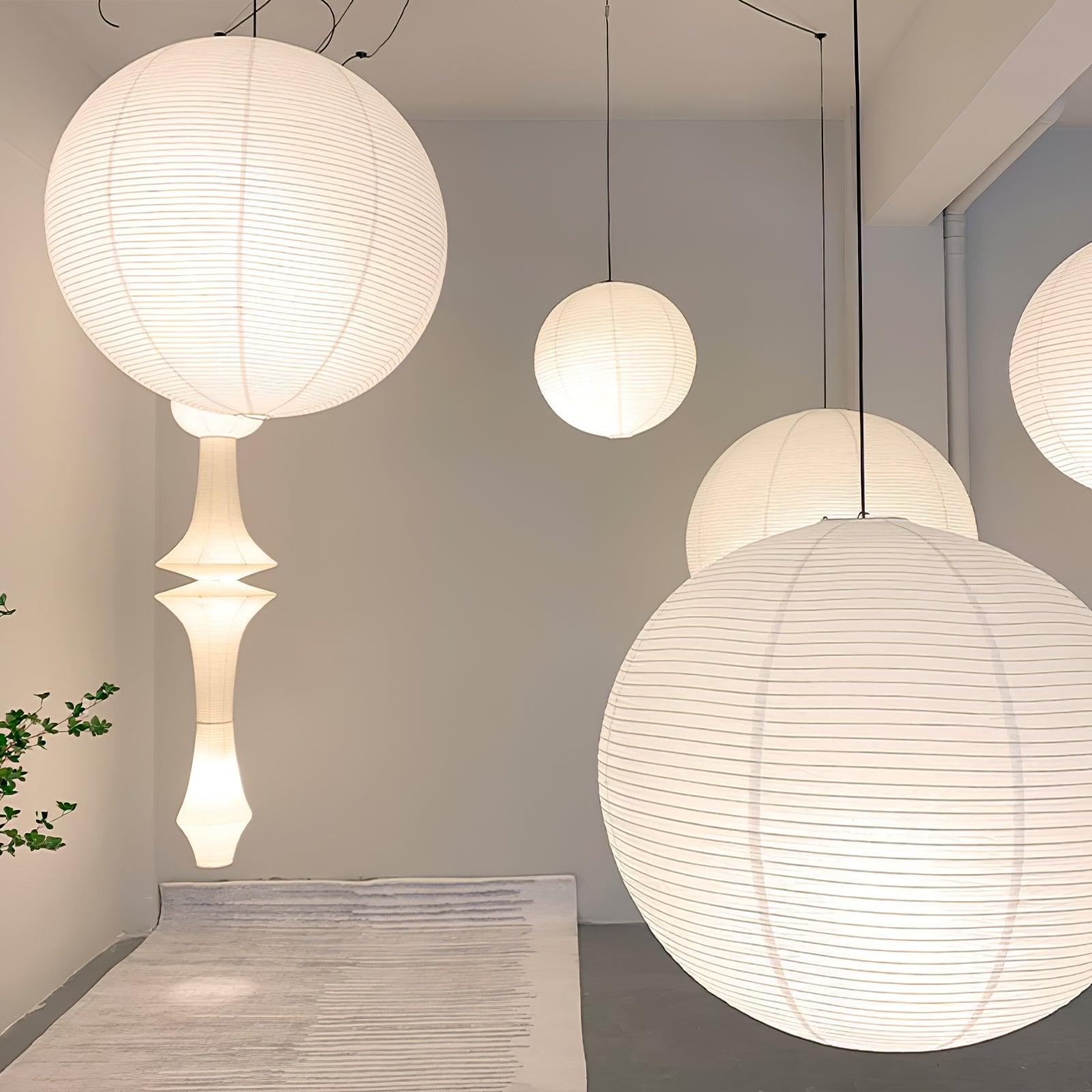 Pendant Lamp Mulberry Paper 15.7 in Adjustable Indoor Ceiling Lighting Modern Dining Room Kitchen Island Hanging Light | Thomler