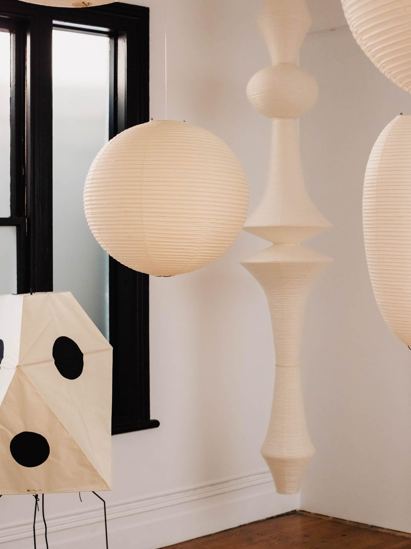Washi Paper Pendant Light 12.2 in x 55.1 in White Indoor Ceiling Hanging Lamp Warm Ambient Lighting Decorative E26 E27 | Thomler