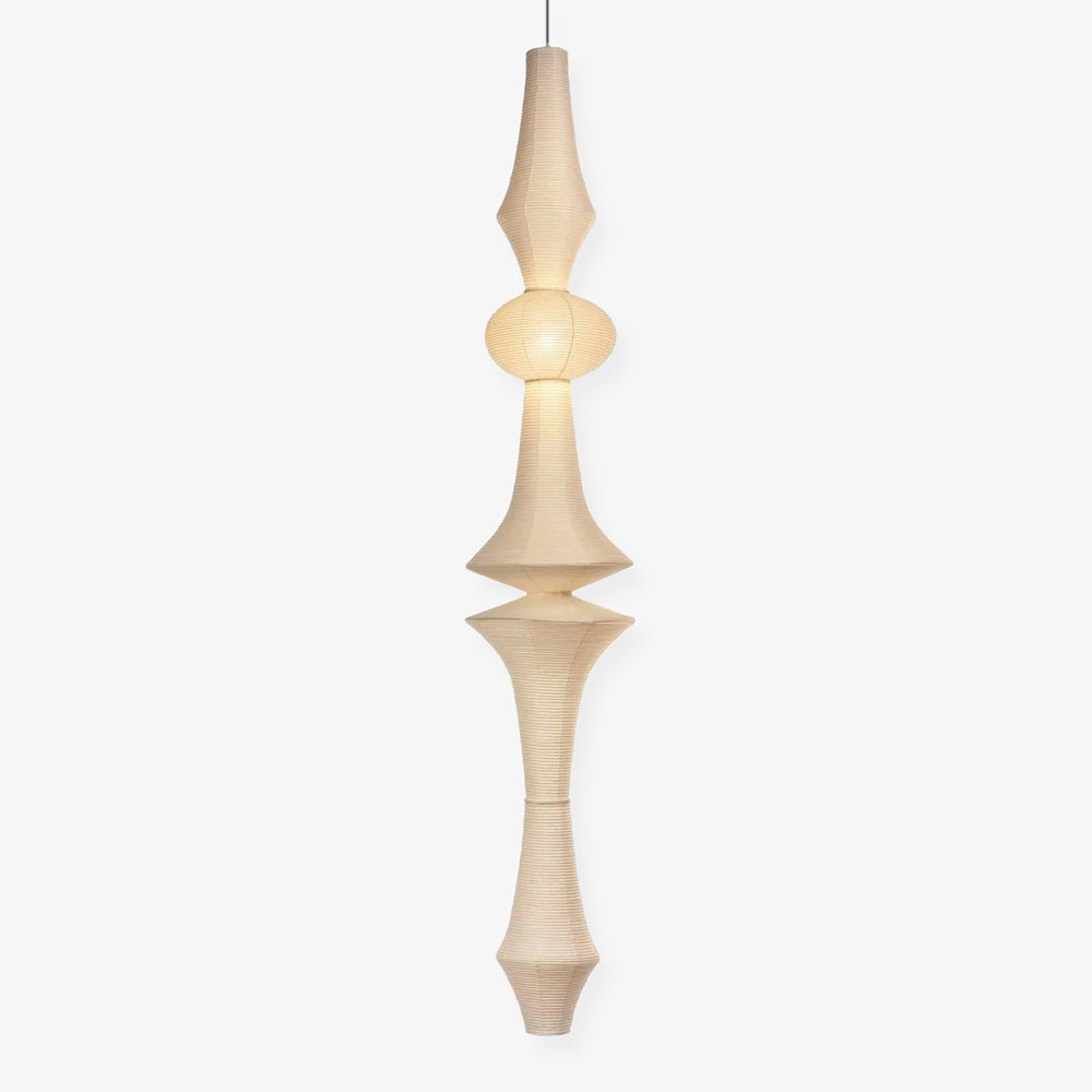 Washi Paper Pendant Light 12.2 in x 55.1 in White Indoor Ceiling Hanging Lamp Warm Ambient Lighting Decorative E26 E27 | Thomler