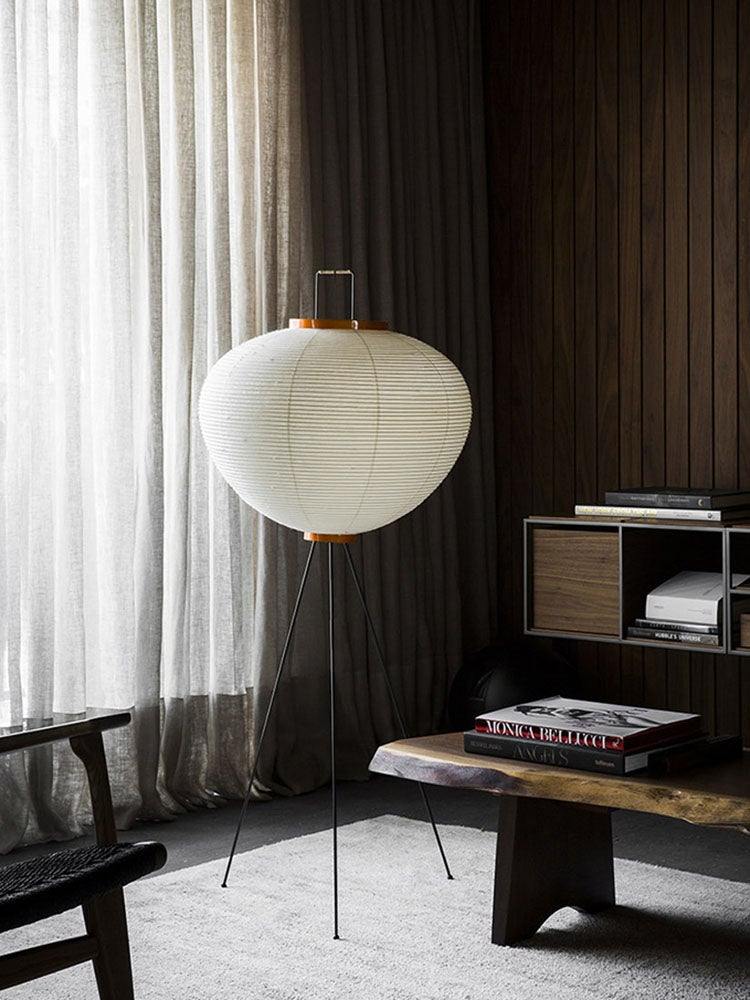 Akari Floor Lamp 47 in Mulberry Paper White Indoor Ambient Lighting Decorative Sculpture | Thomler