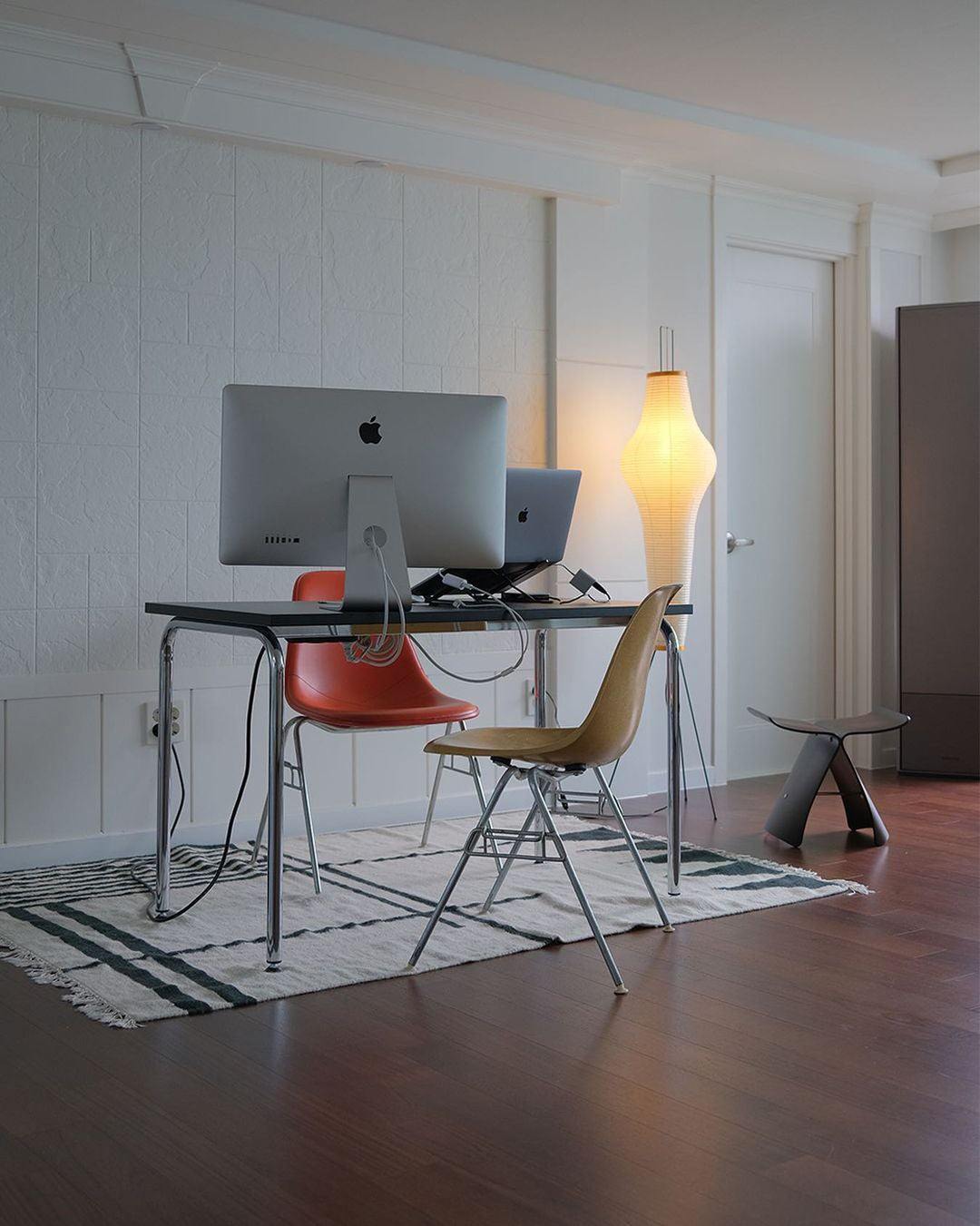 Akari Floor Lamp 47 in Mulberry Paper White Indoor Ambient Lighting Decorative Sculpture | Thomler