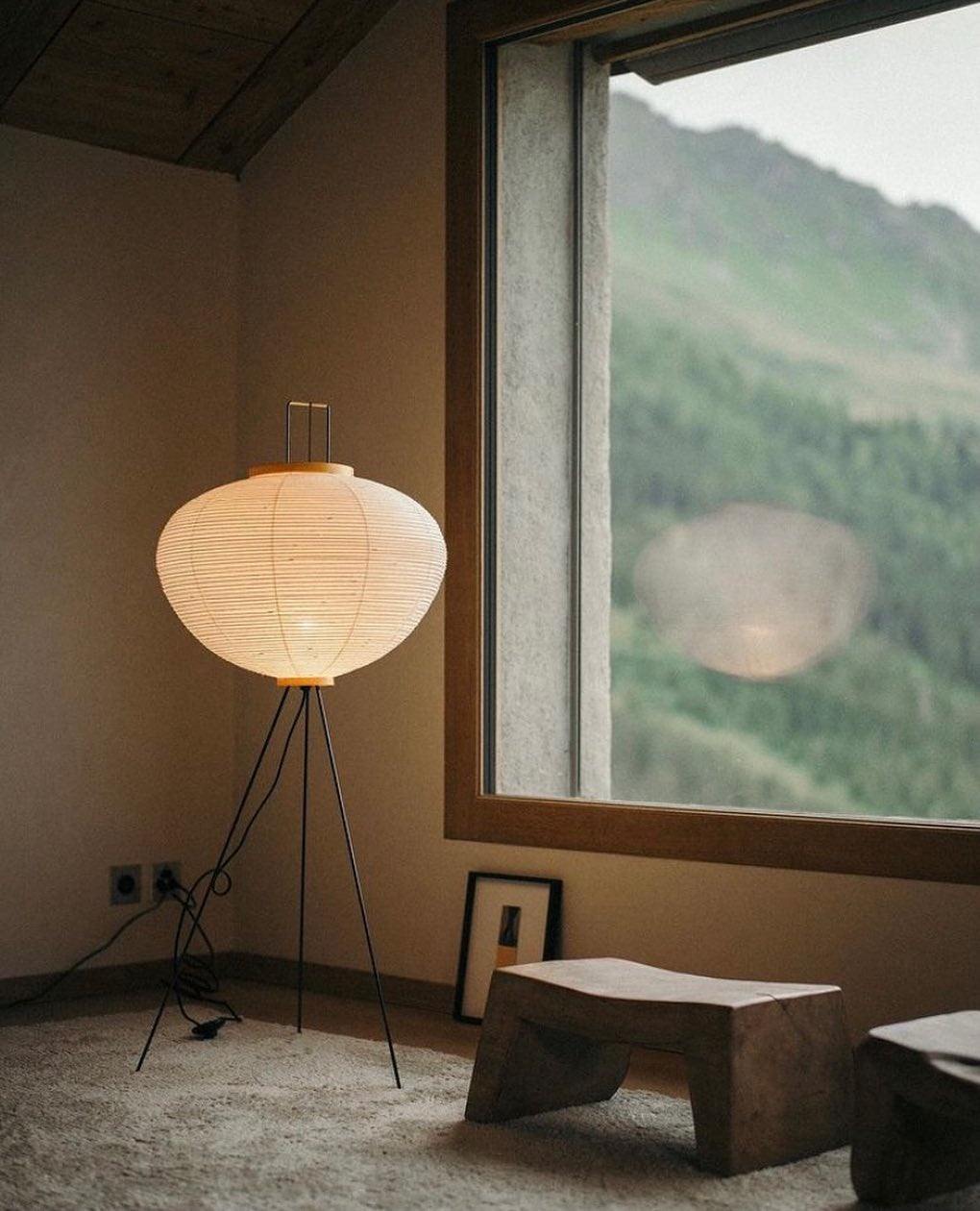 Akari Floor Lamp 47 in Mulberry Paper White Indoor Ambient Lighting Decorative Sculpture | Thomler