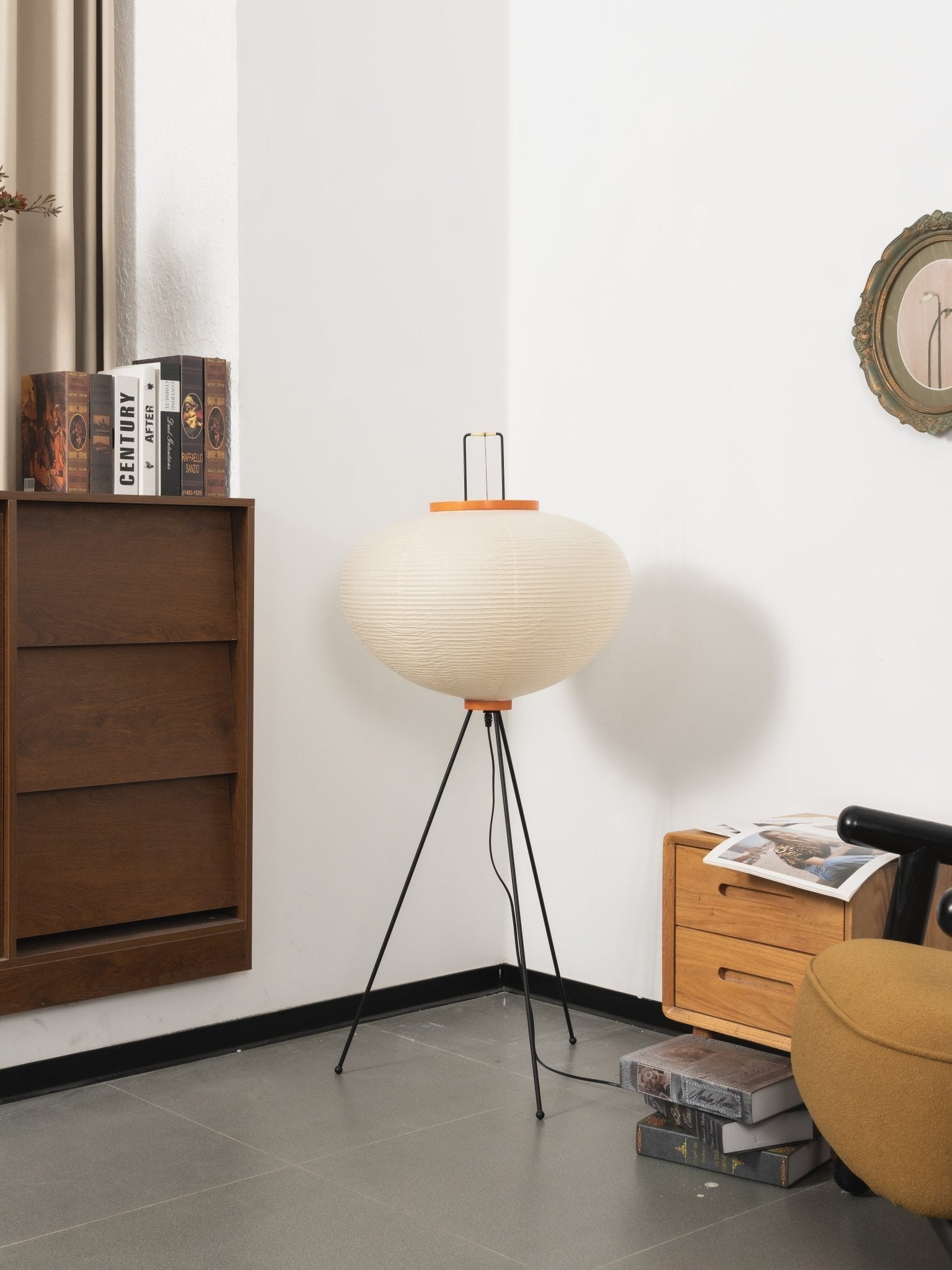 Akari Floor Lamp 47 in Mulberry Paper White Indoor Ambient Lighting Decorative Sculpture | Thomler