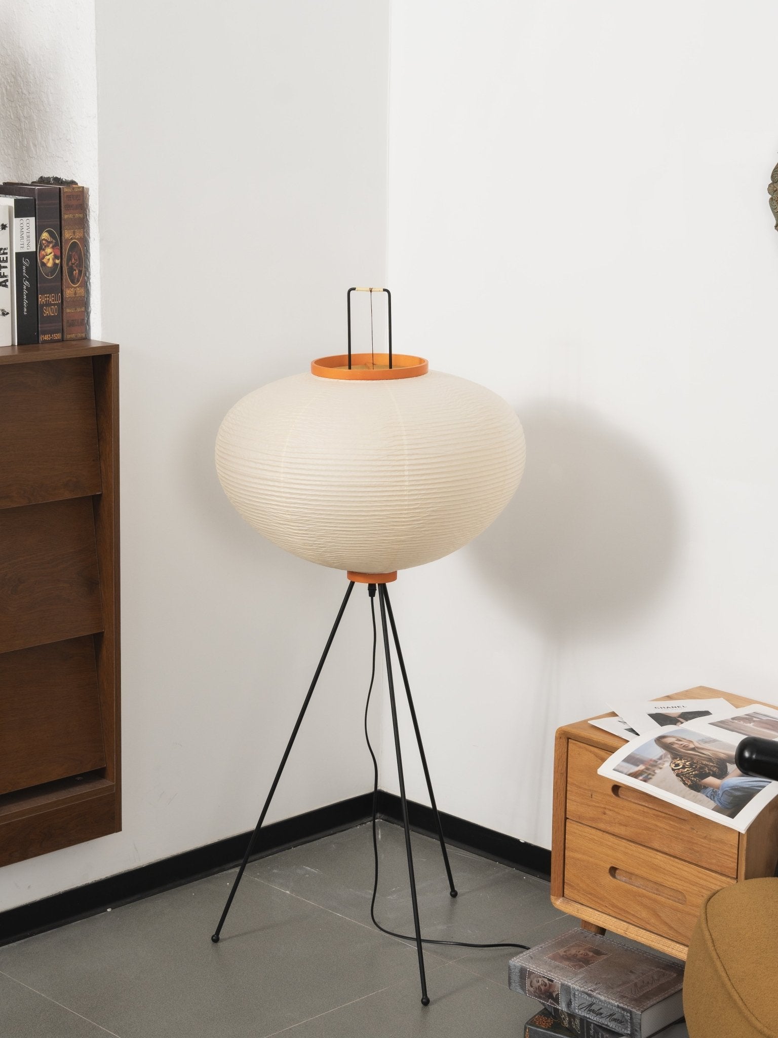 Akari Floor Lamp 47 in Mulberry Paper White Indoor Ambient Lighting Decorative Sculpture | Thomler