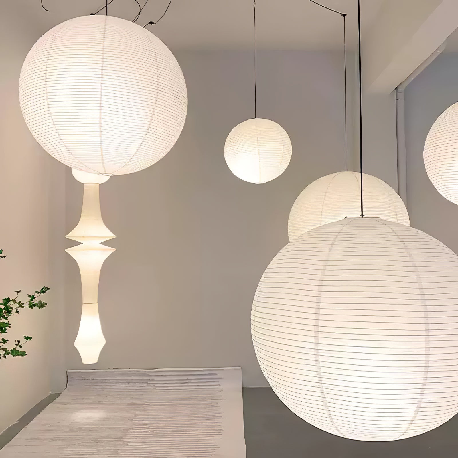 Pendant Lamp Mulberry Paper 15.7 in Adjustable Indoor Ceiling Lighting Modern Dining Room Kitchen Island Hanging Light | Thomler
