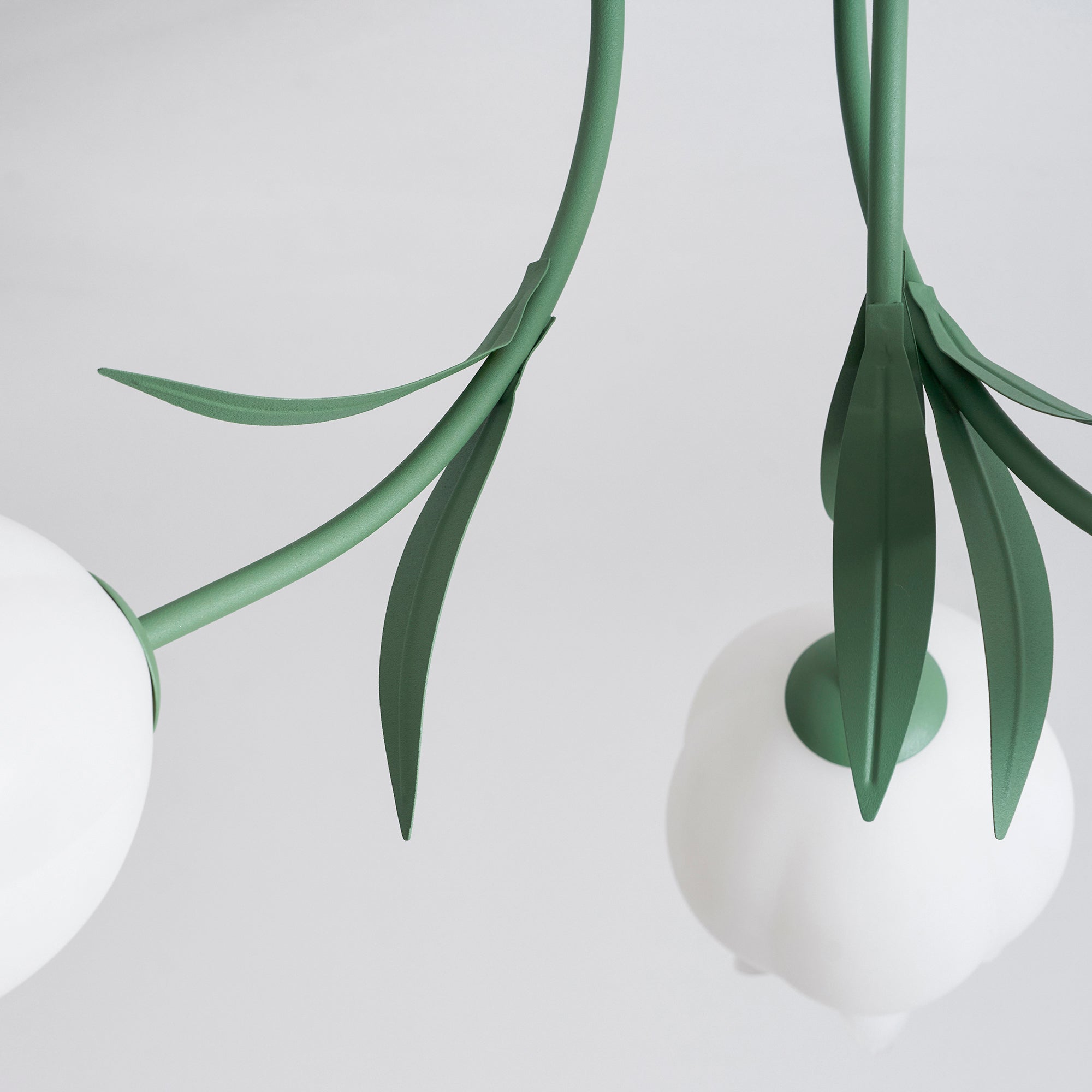 Ceiling Light Metal Acrylic 21.7 in Floral White Green Living Room Bedroom Bathroom Fixture Decorative | Thomler