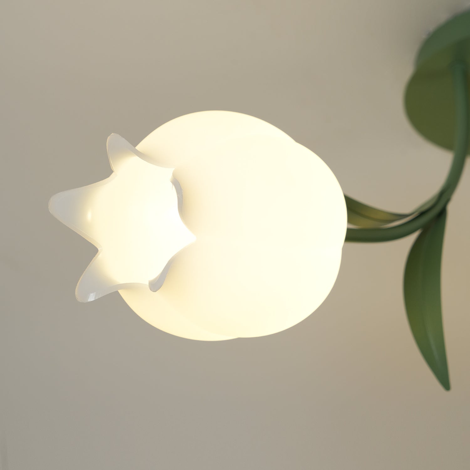 Ceiling Light Metal Acrylic 21.7 in Floral White Green Living Room Bedroom Bathroom Fixture Decorative | Thomler