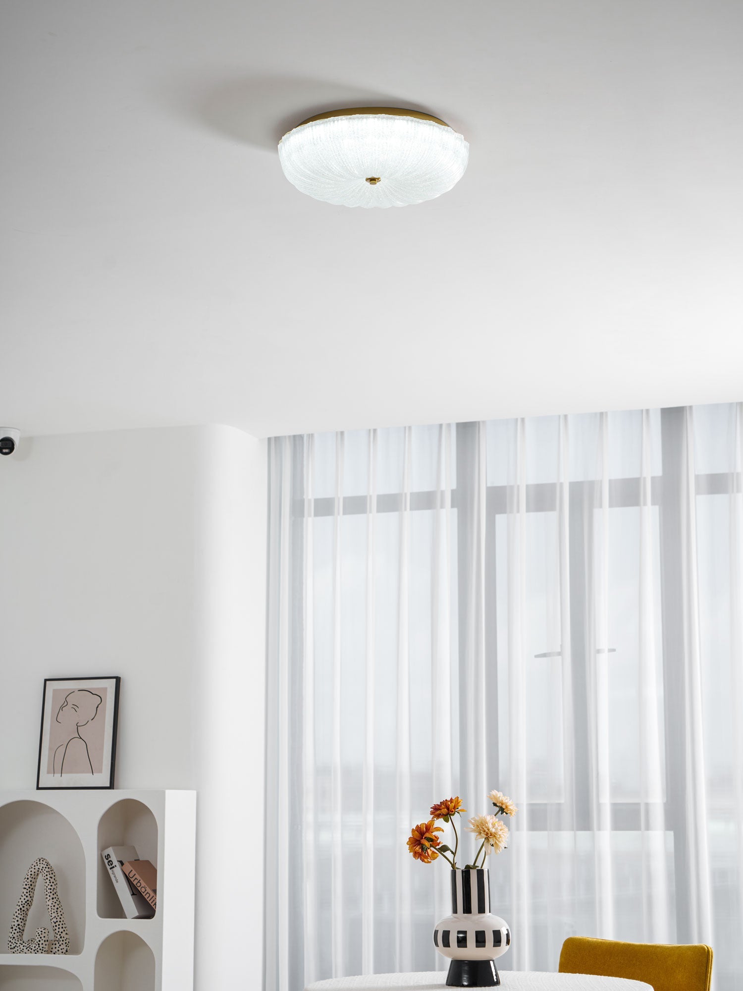 Frosted Glass Ceiling Light 15.7 in Warm Neutral Cool Indoor Lighting Modern Fixture | Thomler