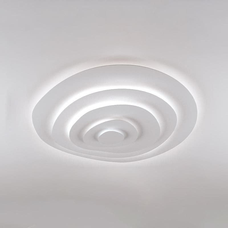 Ceiling Light Metal LED 18.5 in White Living Room Dining Modern Flush Mount Fixture Wide Panel Lighting | Thomler