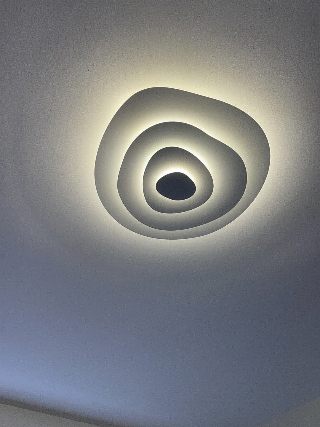 Ceiling Light Metal LED 18.5 in White Living Room Dining Modern Flush Mount Fixture Wide Panel Lighting | Thomler