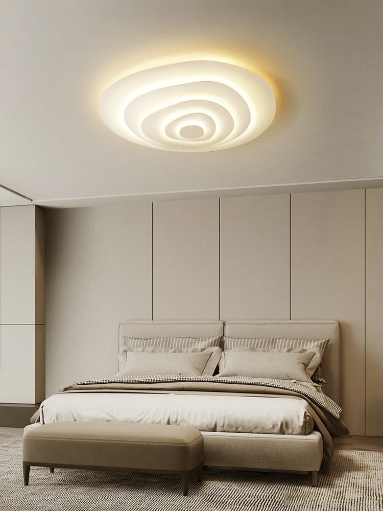 Ceiling Light Metal LED 18.5 in White Living Room Dining Modern Flush Mount Fixture Wide Panel Lighting | Thomler