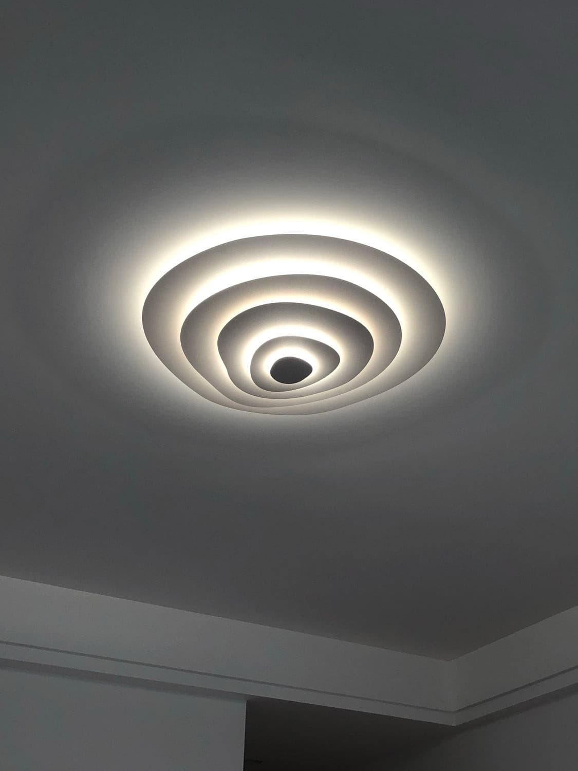 Ceiling Light Metal LED 18.5 in White Living Room Dining Modern Flush Mount Fixture Wide Panel Lighting | Thomler