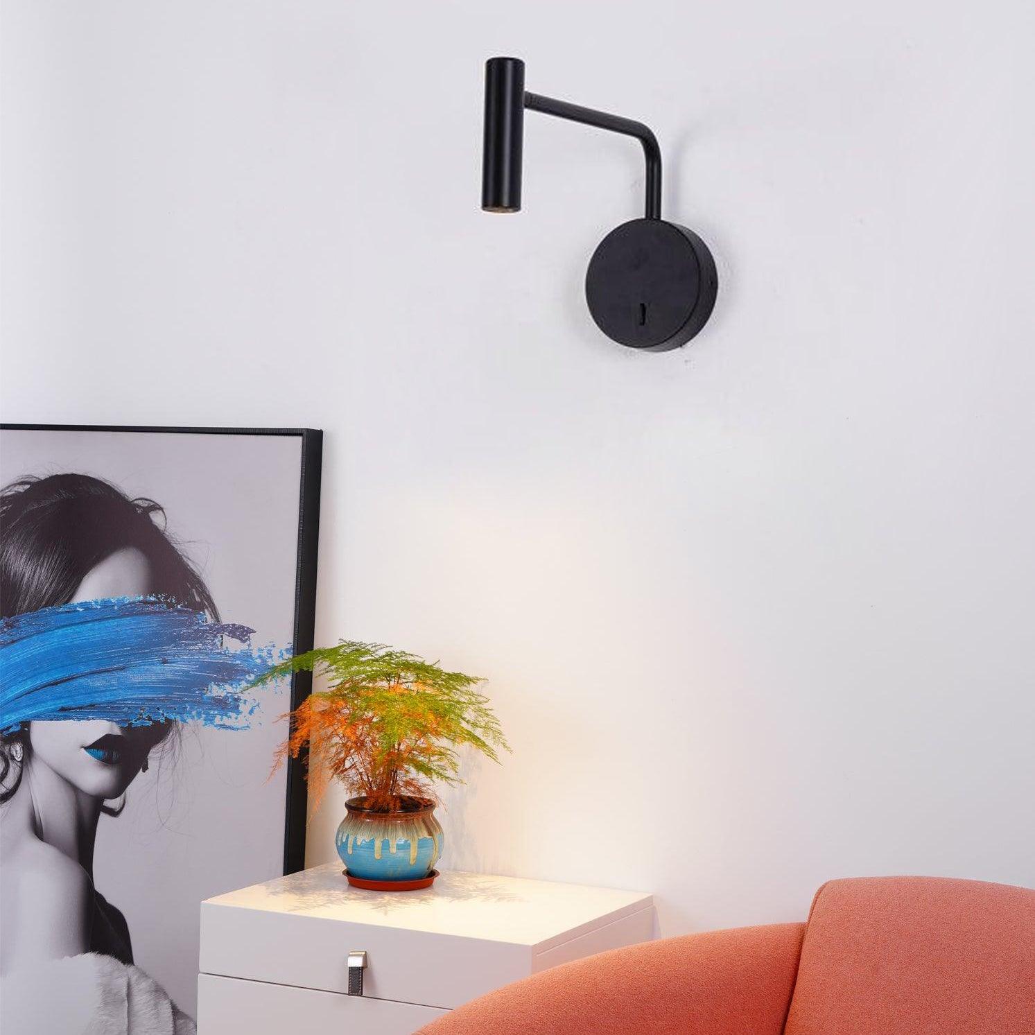 Wall Lamp Metal 9.4 in LED Adjustable Reading Bedroom Bedside Pivoting Arm Modern Lighting Fixture | Thomler