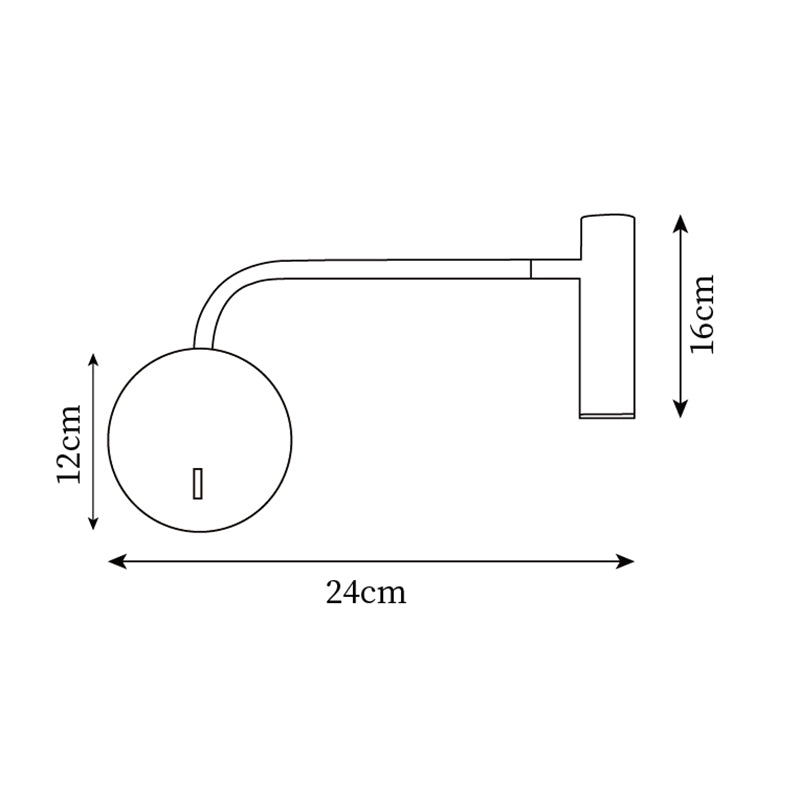 Wall Lamp Metal 9.4 in LED Adjustable Reading Bedroom Bedside Pivoting Arm Modern Lighting Fixture | Thomler