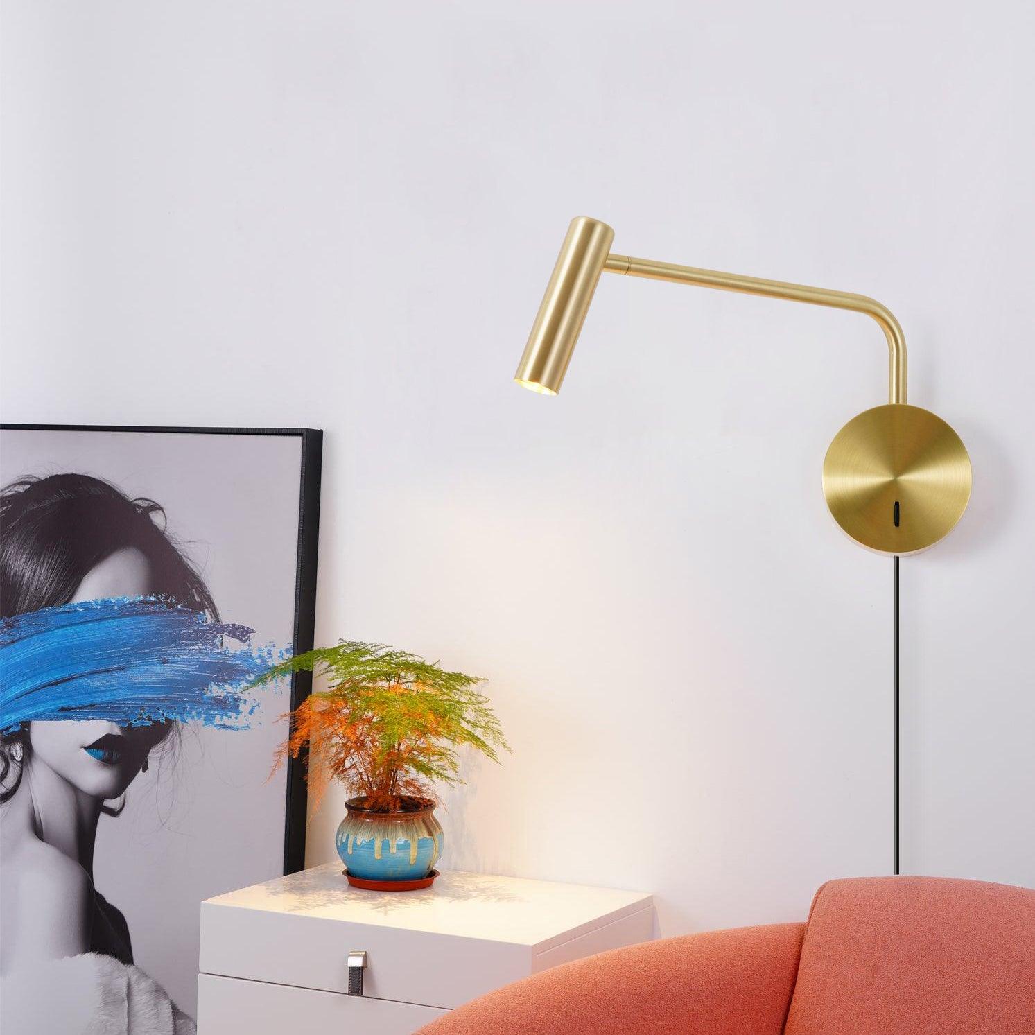 Wall Lamp Metal 9.4 in LED Adjustable Reading Bedroom Bedside Pivoting Arm Modern Lighting Fixture | Thomler