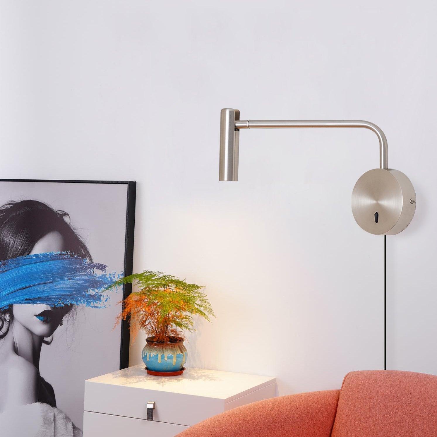 Wall Lamp Metal 9.4 in LED Adjustable Reading Bedroom Bedside Pivoting Arm Modern Lighting Fixture | Thomler