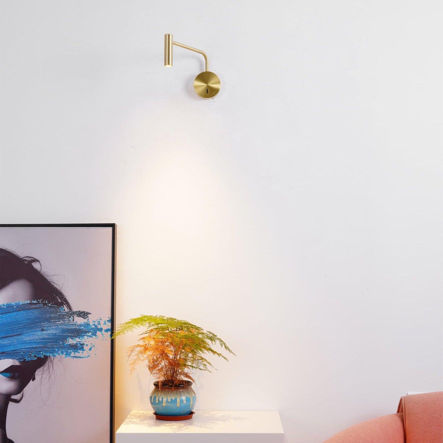 Wall Lamp Metal 9.4 in LED Adjustable Reading Bedroom Bedside Pivoting Arm Modern Lighting Fixture | Thomler