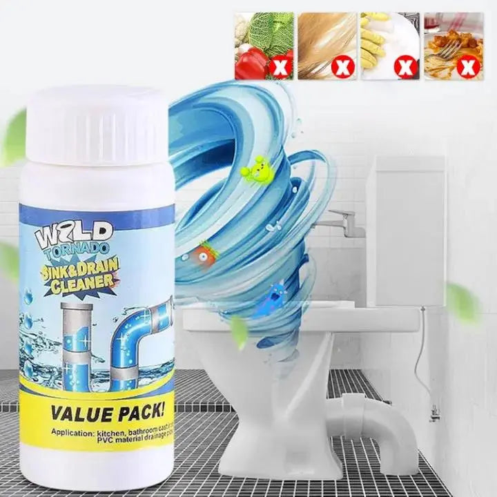 Drain Cleaner Powder 110.0 g (3.9 oz) Household Drain Maintenance Kitchen Bathroom Shower Toilet Blockage Remover PVC Pipe Care | Thomler