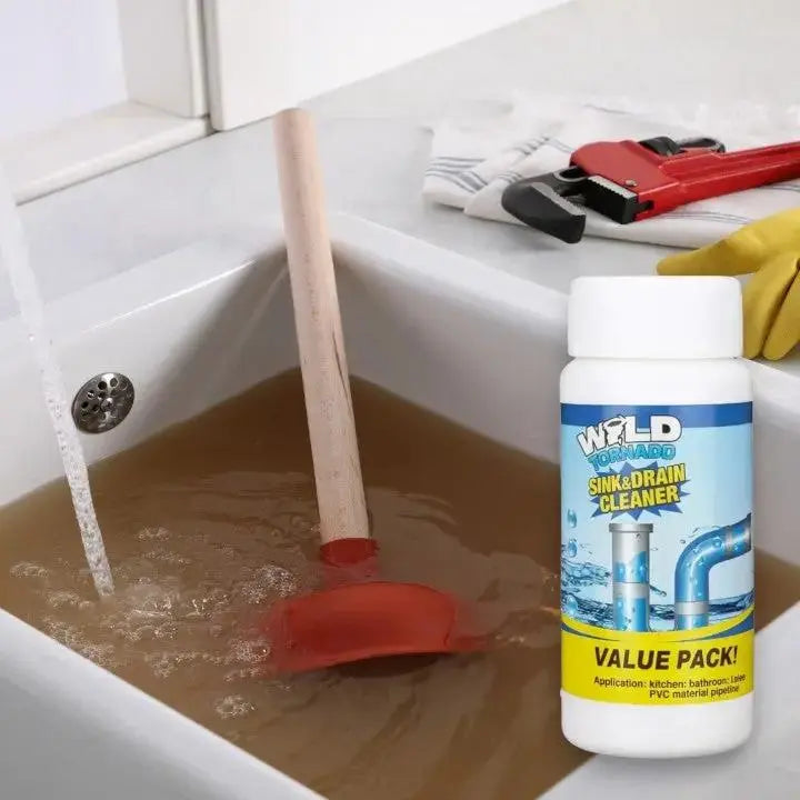 Drain Cleaner Powder 110.0 g (3.9 oz) Household Drain Maintenance Kitchen Bathroom Shower Toilet Blockage Remover PVC Pipe Care | Thomler