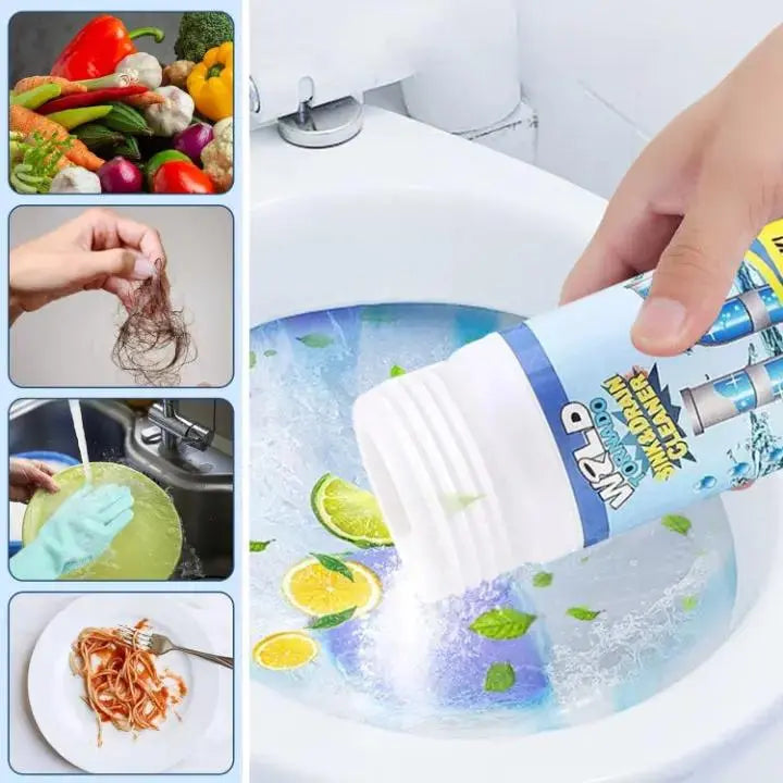 Drain Cleaner Powder 110.0 g (3.9 oz) Household Drain Maintenance Kitchen Bathroom Shower Toilet Blockage Remover PVC Pipe Care | Thomler
