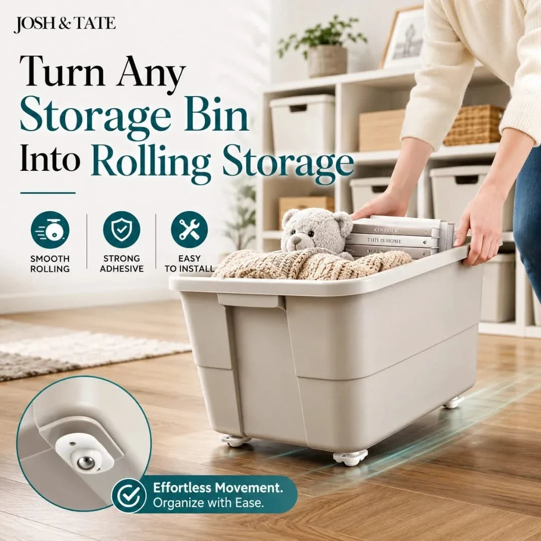 Adhesive Furniture Glides with Steel Ball Wheels – Add Mobility to Any Item Without Drilling | Thomler