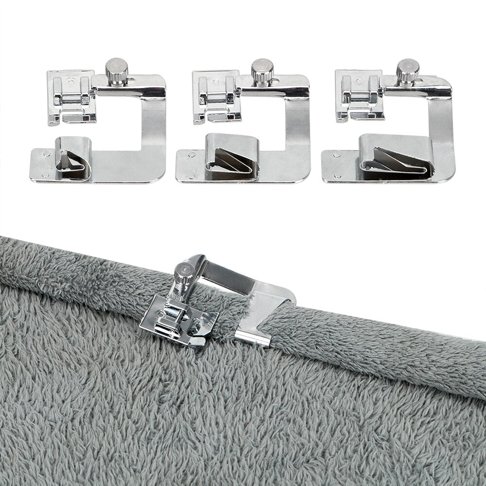 Presser Foot Metal Hemming Set 13.0 mm 19.0 mm 25.0 mm Sewing Machine Rolled Hem Attachment Universal Sewing Accessory | Thomler