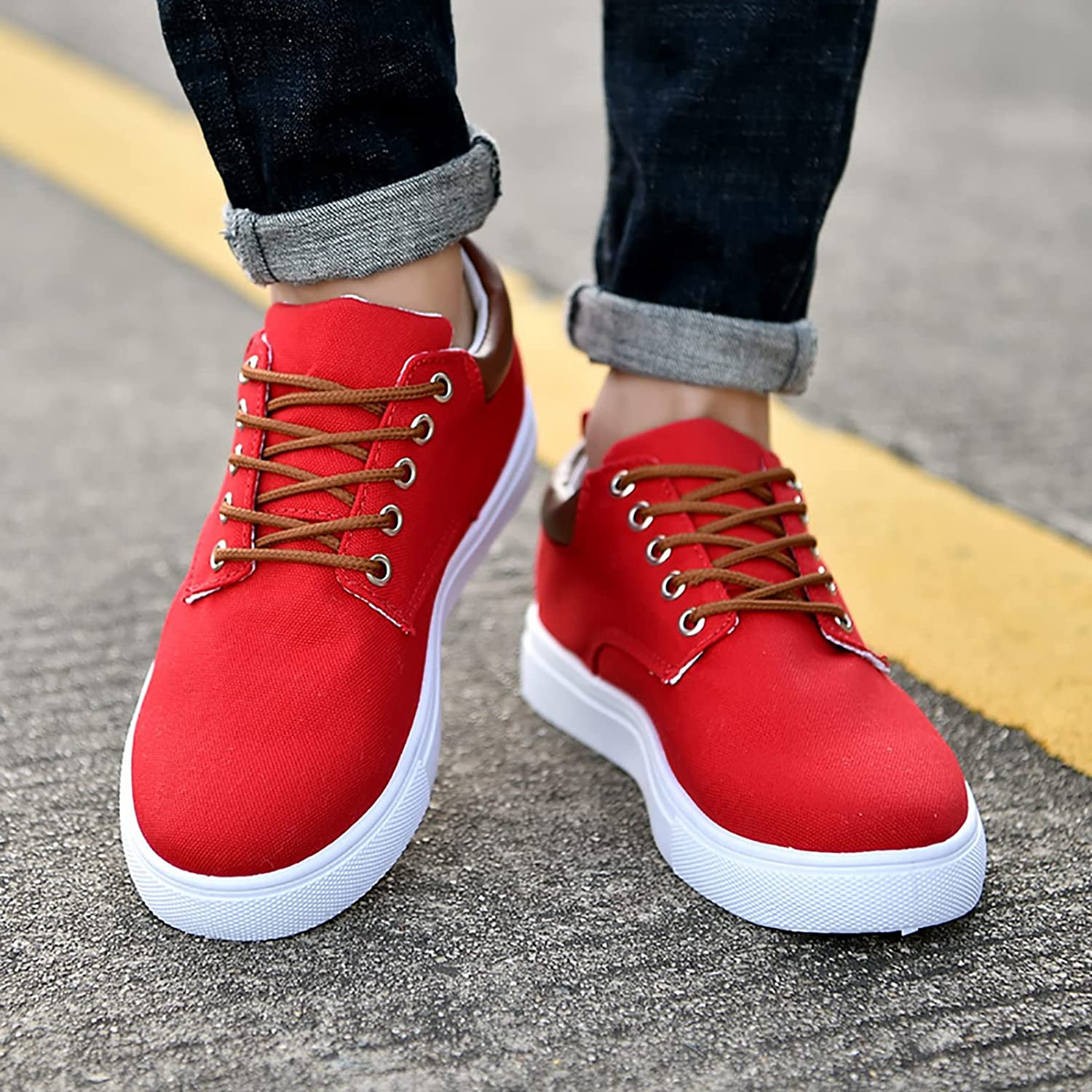 Canvas Sneakers for Men with Platform Sole – Casual Lace-Up Shoes for Work, Weekends & Everyday Wear | Thomler