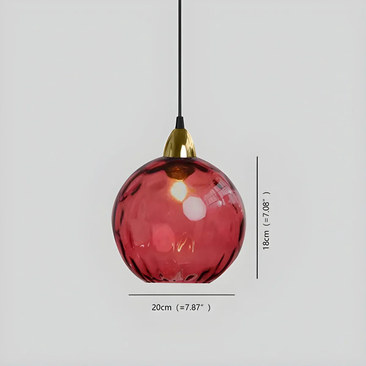 Pendant Light Glass Globe E26 20.0 cm Grey Dining Room Bedroom Hanging Ceiling Lamp Modern Ambient Lighting | Thomler
