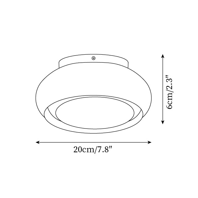 Ceiling Light Glass Acrylic 12W LED Flush Mount Bedroom Living Room Warm Ambient Lighting Fixture | Thomler