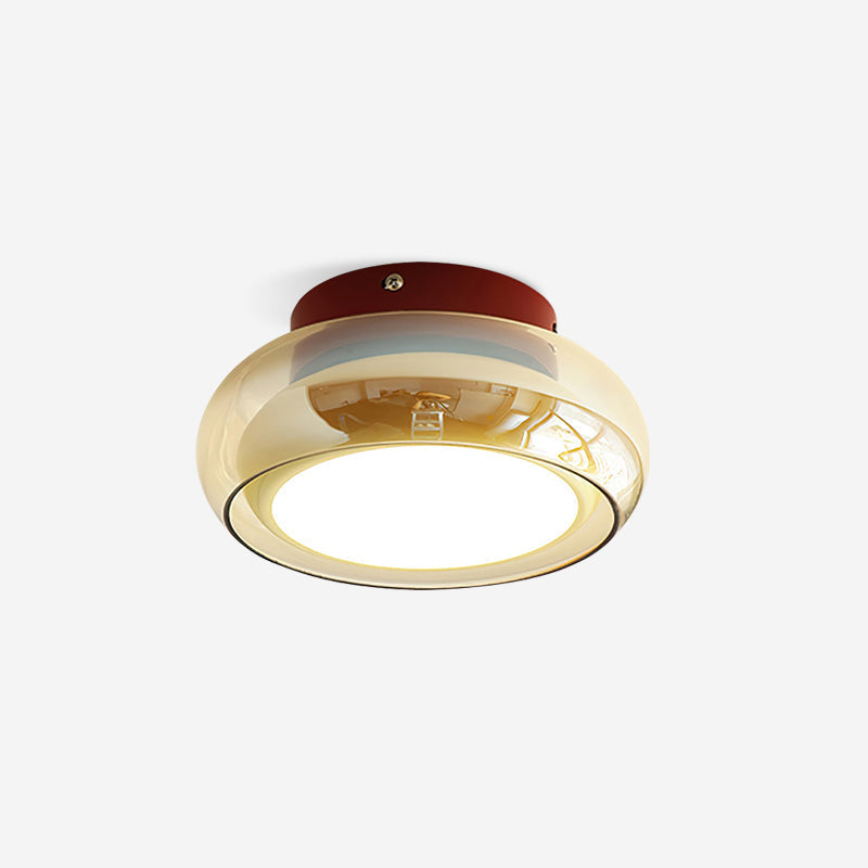 Glass Flush Mount Ceiling Light with Metal Frame – Ambient LED Fixture for Bedroom, Living Room & Kitchen – 3 Color Temperatures | Thomler