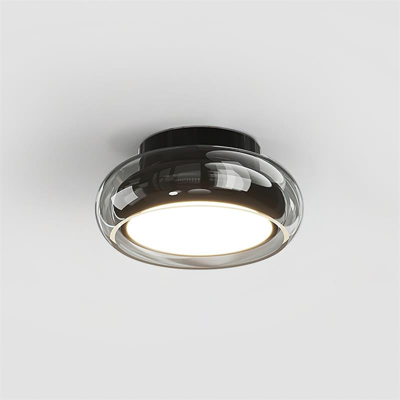 Glass Flush Mount Ceiling Light with Metal Frame – Ambient LED Fixture for Bedroom, Living Room & Kitchen – 3 Color Temperatures | Thomler