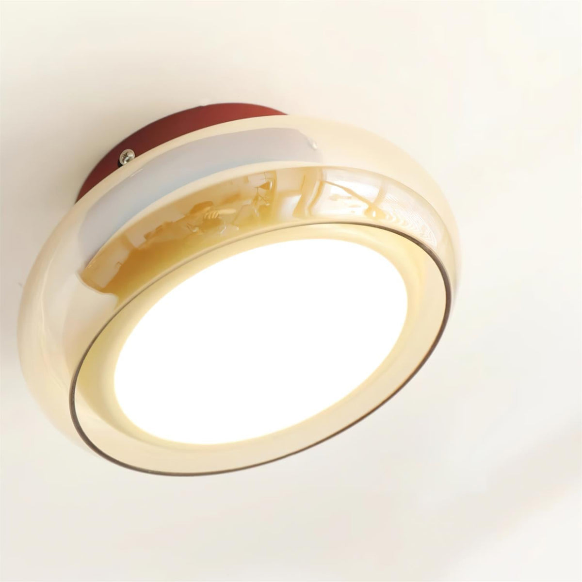Glass Flush Mount Ceiling Light with Metal Frame – Ambient LED Fixture for Bedroom, Living Room & Kitchen – 3 Color Temperatures | Thomler