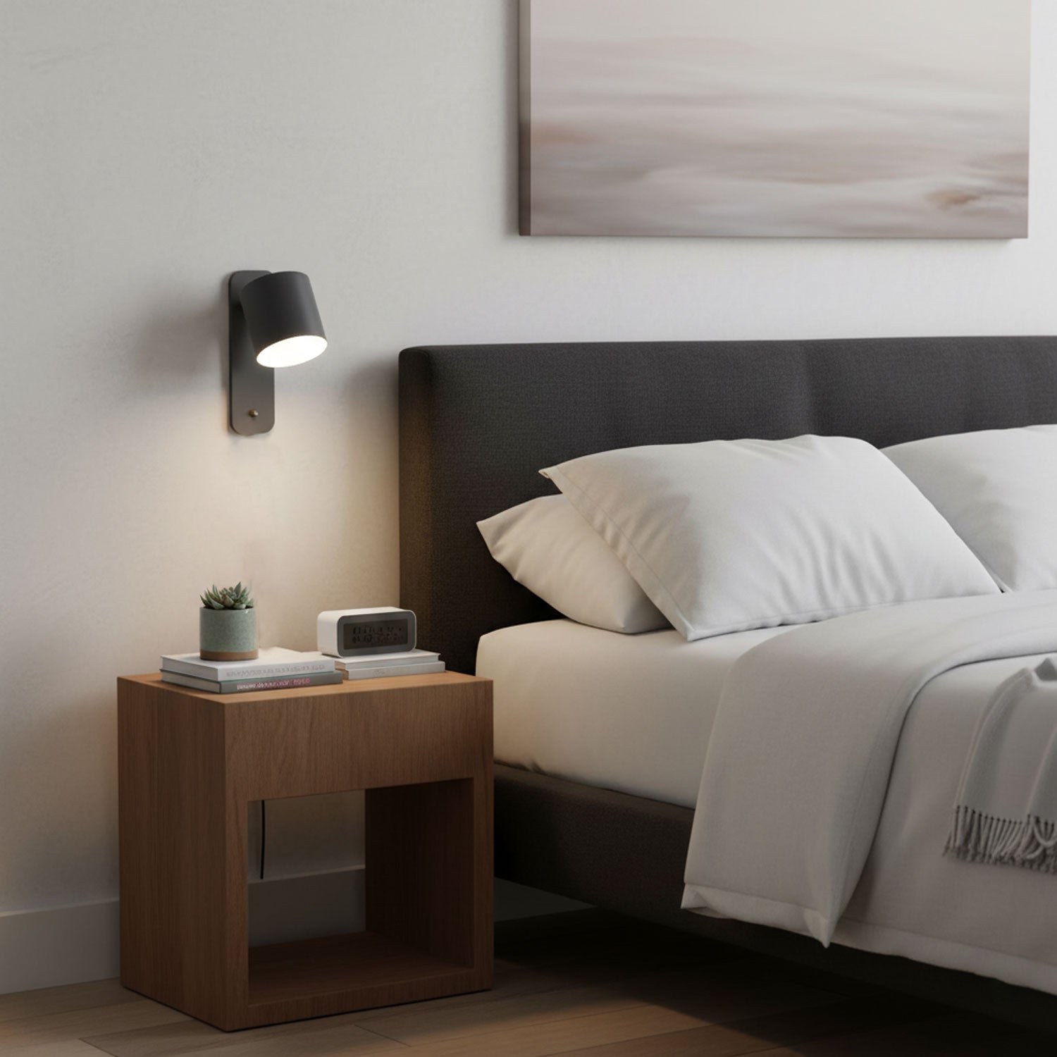 Rotatable Cylinder Wall Lamp Metal Wood 11.8 in Indoor Bedroom Living Room Lighting 350° Adjustable Minimalist Macaron Colors | Thomler