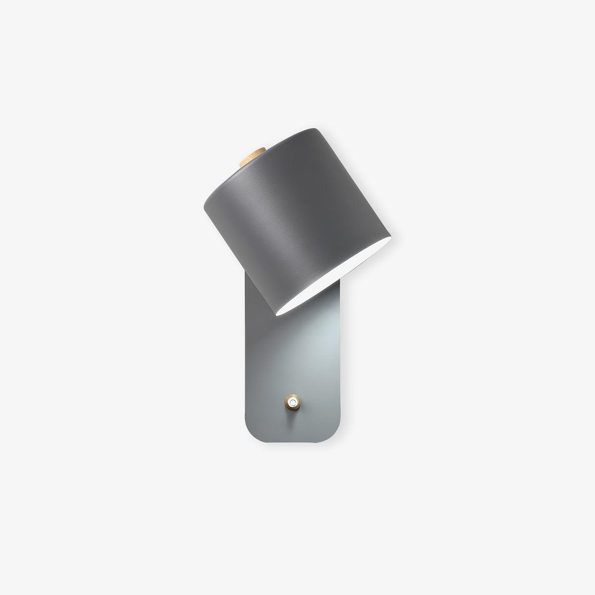 Rotatable Cylinder Wall Lamp Metal Wood 11.8 in Indoor Bedroom Living Room Lighting 350° Adjustable Minimalist Macaron Colors | Thomler