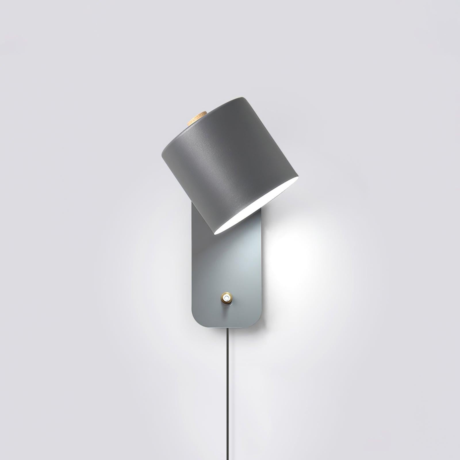Rotatable Cylinder Plug-In Wall Lamp 11.8 in Metal Indoor Bedroom Living Room LED Edison Light White Grey Green Black | Thomler