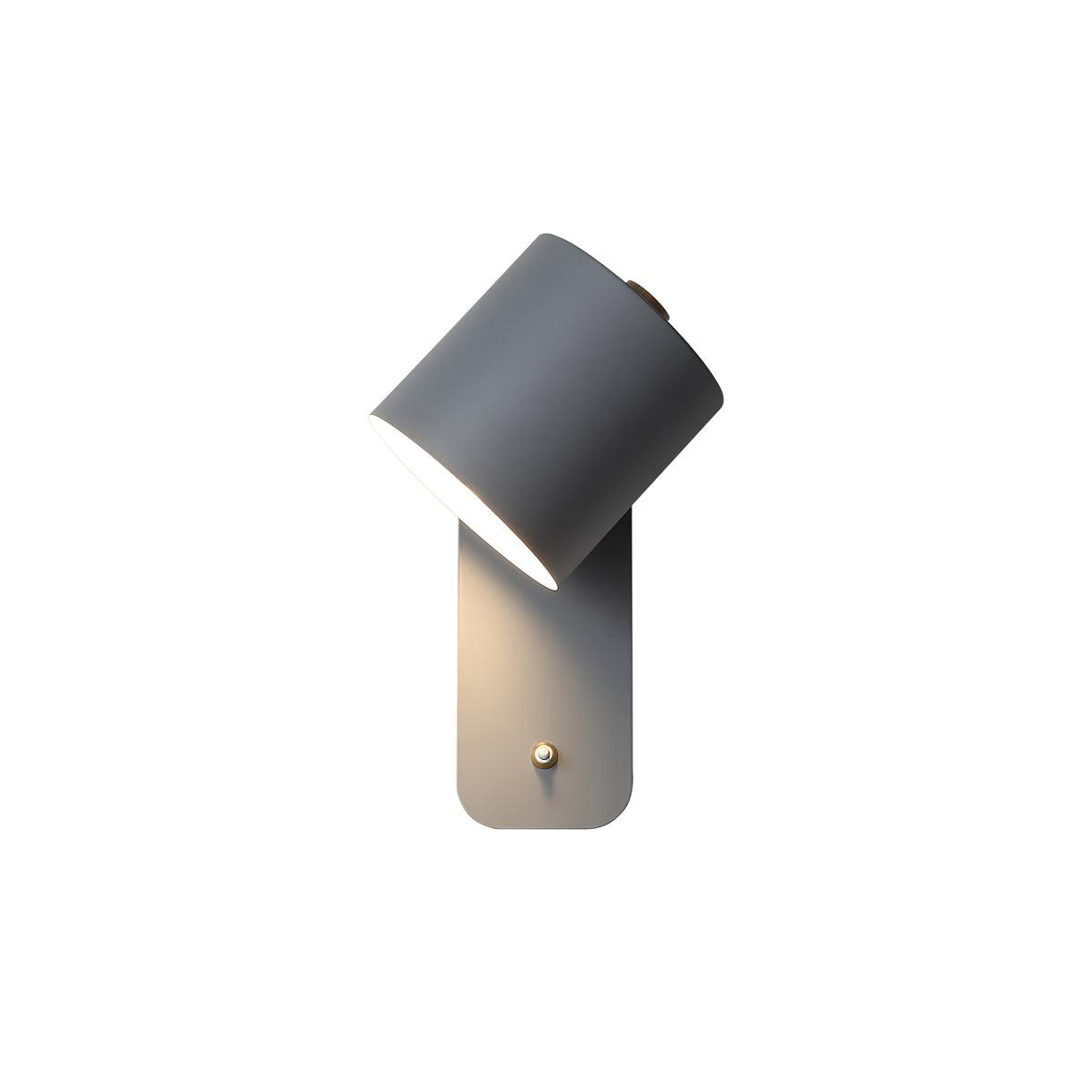 Rotatable Cylinder Wall Lamp Metal Wood 11.8 in Indoor Bedroom Living Room Lighting 350° Adjustable Minimalist Macaron Colors | Thomler