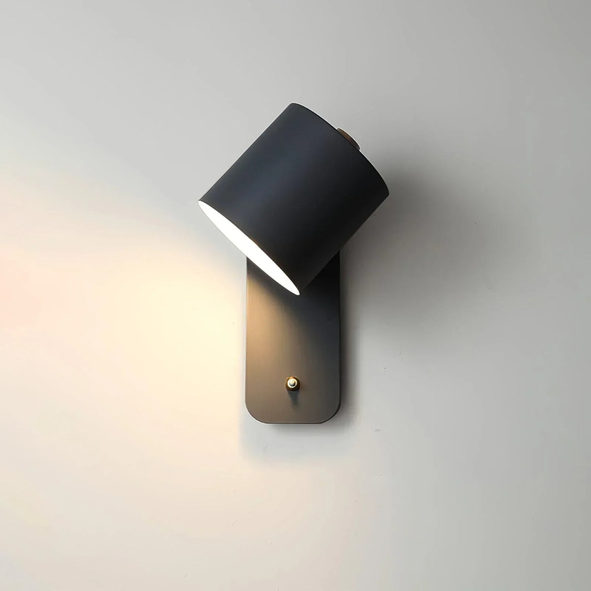Plug-In Cylinder Wall Sconce with E27 Socket for Bedroom & Living Room | Minimalist Metal Reading Light | Modern Accent Fixture | Thomler