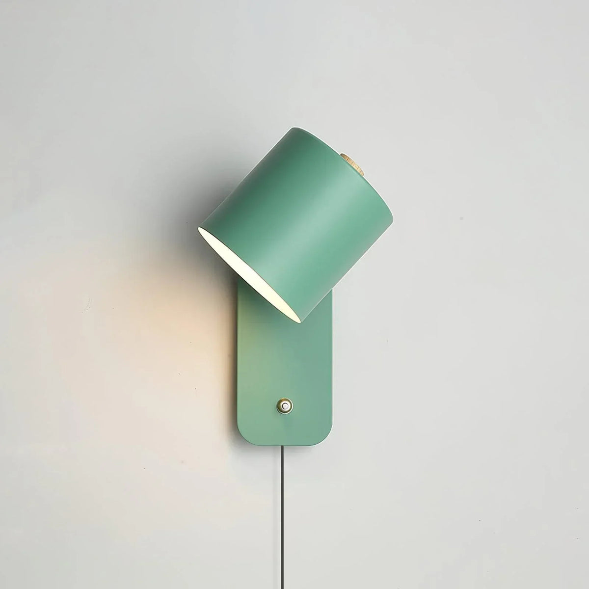 Plug-In Cylinder Wall Sconce with E27 Socket for Bedroom & Living Room | Minimalist Metal Reading Light | Modern Accent Fixture | Thomler