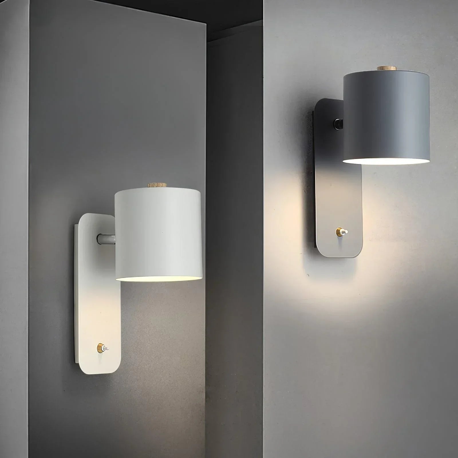 Plug-In Cylinder Wall Sconce with E27 Socket for Bedroom & Living Room | Minimalist Metal Reading Light | Modern Accent Fixture | Thomler