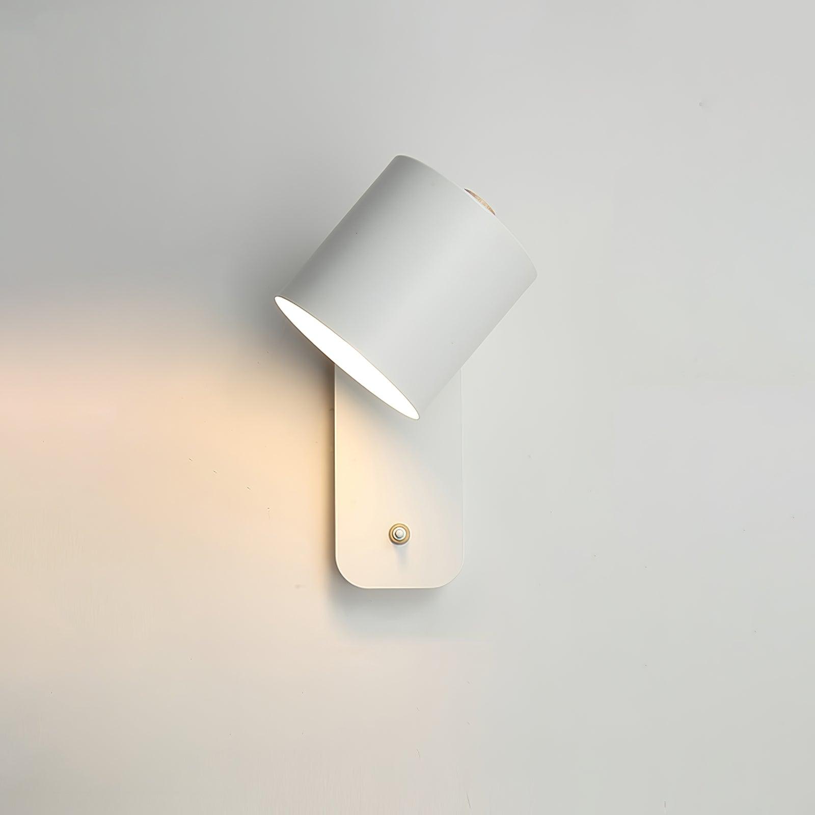 Rotatable Cylinder Wall Lamp Metal Wood 11.8 in Indoor Bedroom Living Room Lighting 350° Adjustable Minimalist Macaron Colors | Thomler