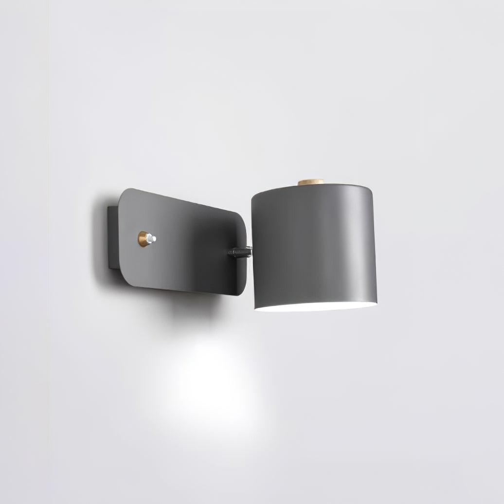 Rotatable Cylinder Wall Lamp Metal Wood 11.8 in Indoor Bedroom Living Room Lighting 350° Adjustable Minimalist Macaron Colors | Thomler