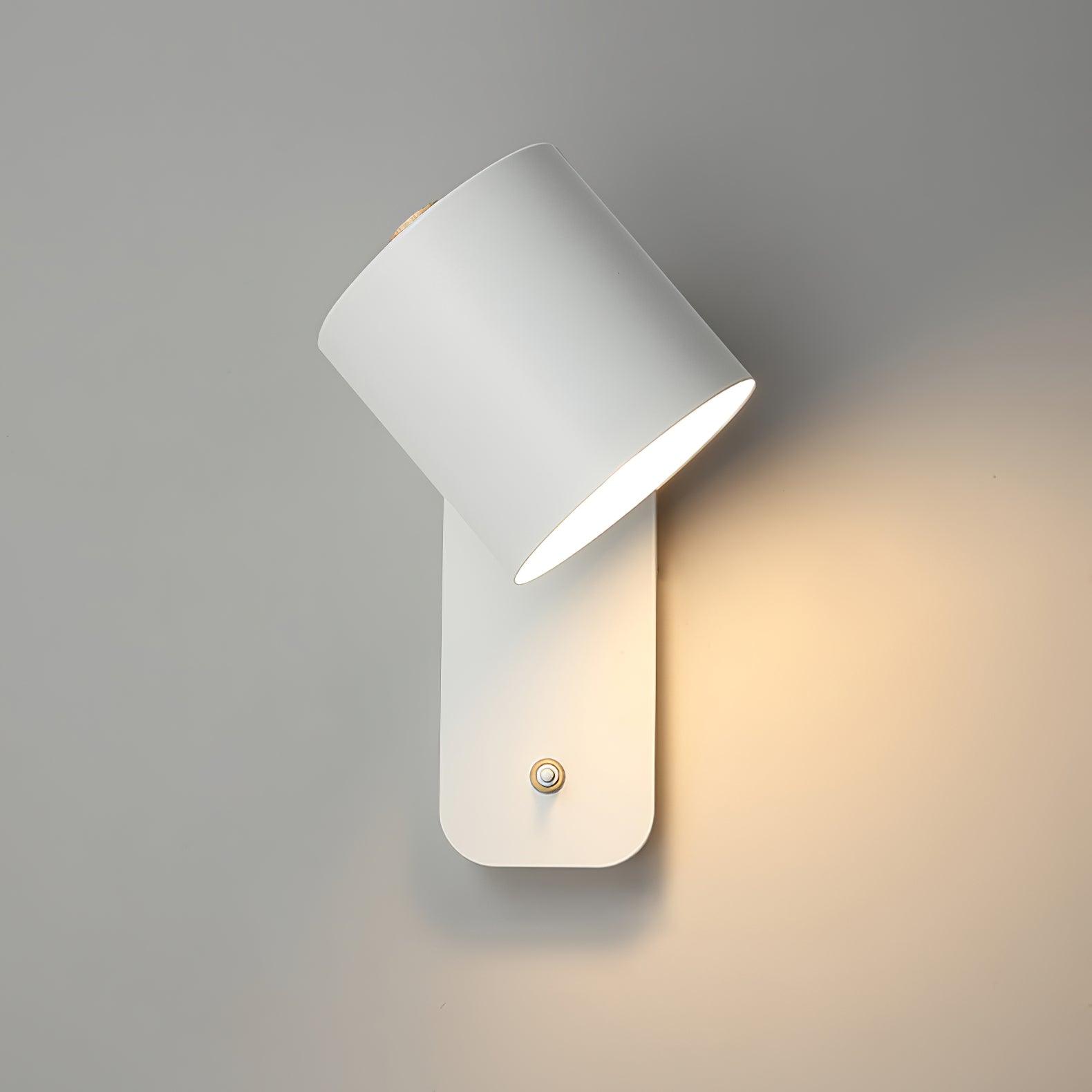 Rotatable Cylinder Wall Lamp Metal Wood 11.8 in Indoor Bedroom Living Room Lighting 350° Adjustable Minimalist Macaron Colors | Thomler