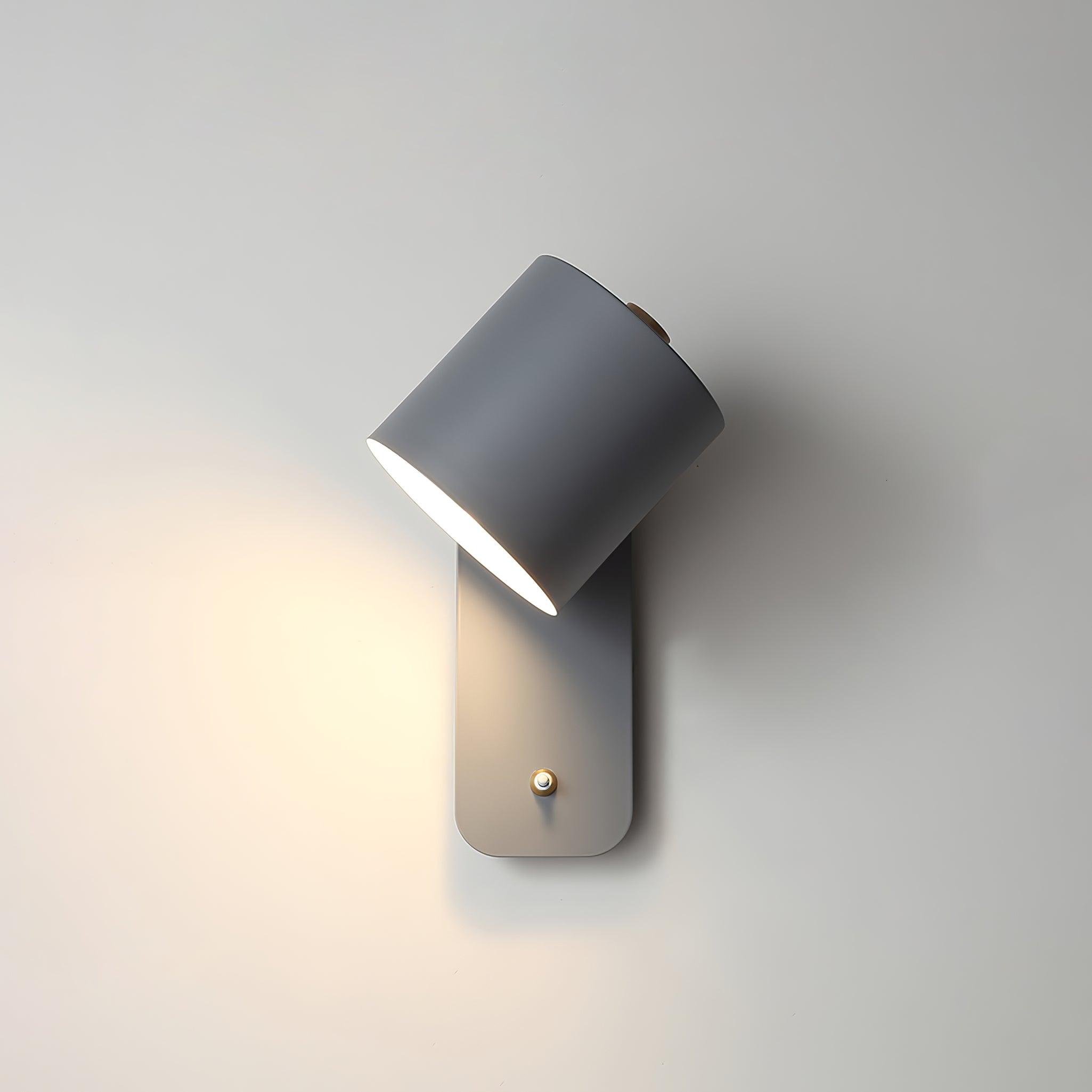 Rotatable Cylinder Wall Lamp Metal Wood 11.8 in Indoor Bedroom Living Room Lighting 350° Adjustable Minimalist Macaron Colors | Thomler
