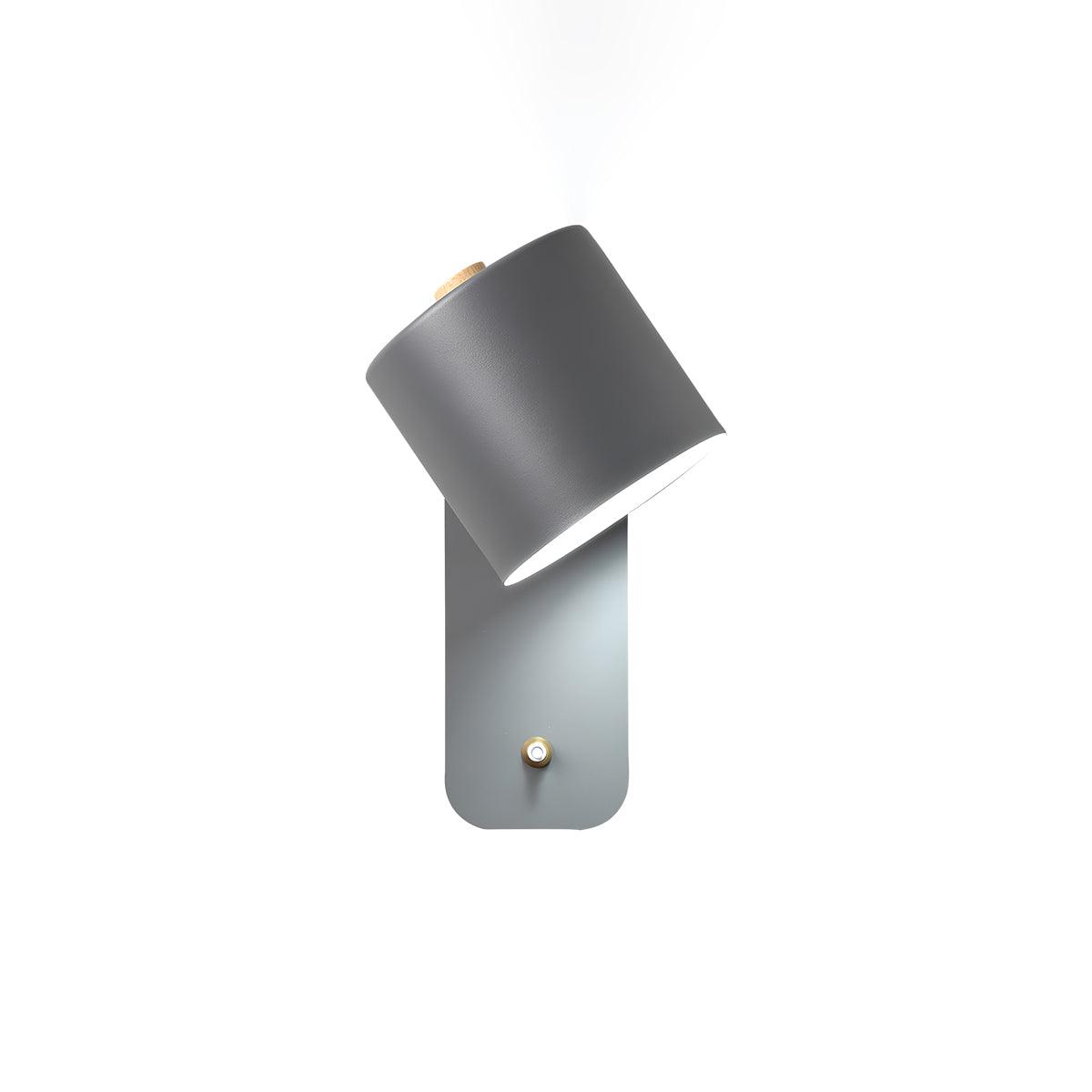 Rotatable Cylinder Wall Lamp Metal Wood 11.8 in Indoor Bedroom Living Room Lighting 350° Adjustable Minimalist Macaron Colors | Thomler